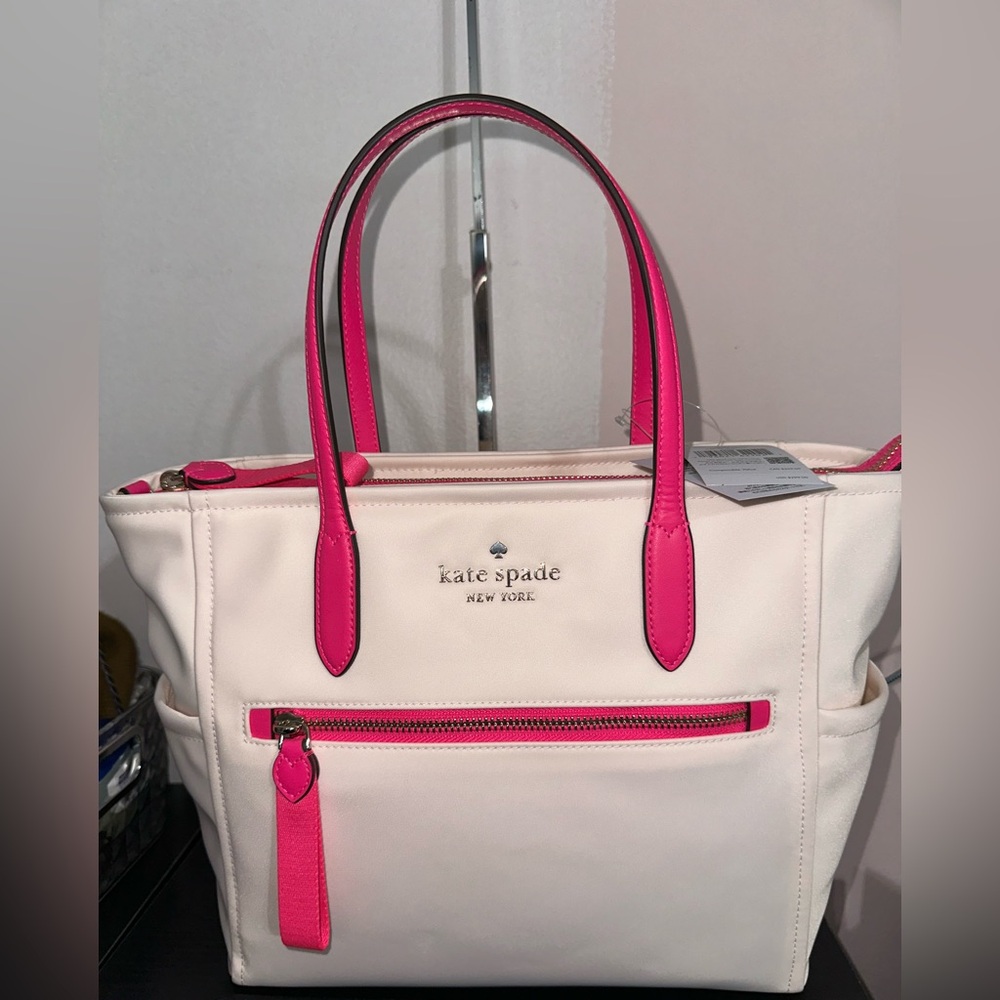 Kate Spade Chelsea Medium Satchel NWT Nylon Blush Cloud Multi